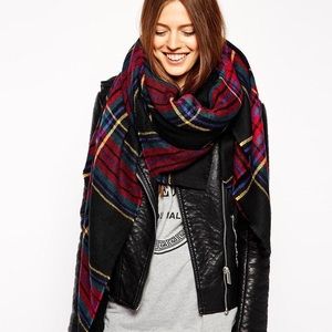 ASOS oversized Tartan blanket scarf